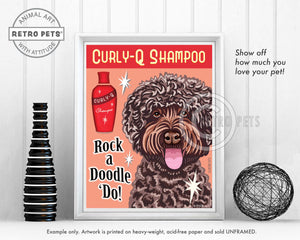 Labradoodle Art "Rock a Doodle 'Do!" Lavender Doodle Art Print by Krista Brooks