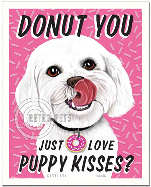 Pet White Maltese Art Stout | Maltese Art Pet Stout | Retro Pets Art