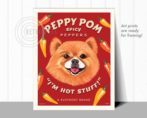 Pomeranian Art "Peppy Pom" Art Print by Krista Brooks