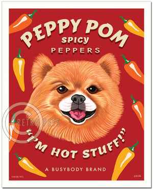 Pomeranian Art "Peppy Pom" Art Print by Krista Brooks