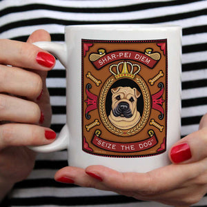 Shar-Pei Art "Shar-Pei Diem" 15 oz. White Mug