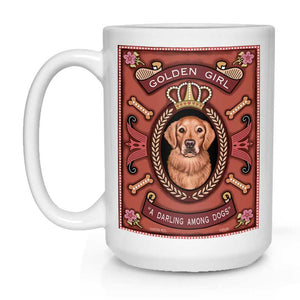 Golden Retriever Art "Golden Girl" 15 oz. White Mug