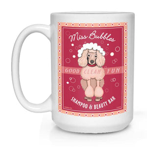 Poodle Art "Miss Bubbles" 15 oz. White Mug