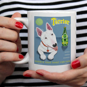 Bull Terrier Art Coffee Mugs | Retro Pets Art