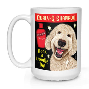 Labradoodle Art "Curly-Q Shampoo - Cream Doodle" 15 oz. White Mug