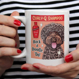 Labradoodle Art "Curly-Q Shampoo - Lavender Doodle" 15 oz. White Mug