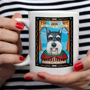 Schnauzer Art (Cropped Ears) "Saint of Tenacity" 15 oz. White Mug