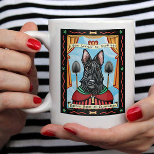 Scottish Terrier Art "Saint of Excavation" 15 oz. White Mug