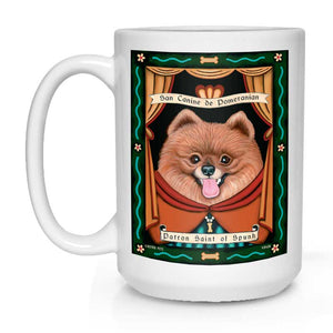 Pomeranian Art "Saint of Spunk" 15 oz. White Mug