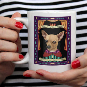 Chihuahua Art (Buff) "Saint of the Napoleonic Complex" 15 oz. White Mug
