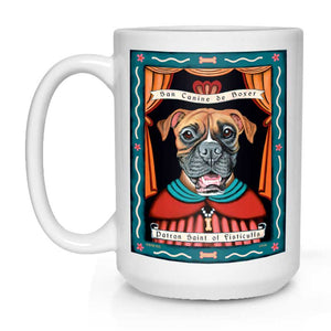 Boxer Art Coffee Mugs | Saint of Fisticuffs | Retro Pets Art
