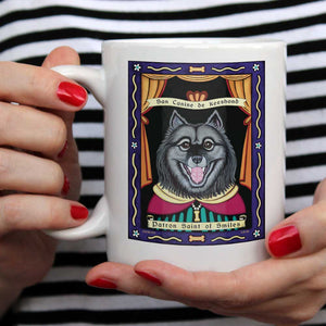 Keeshond Art "Saint of Smiles" 15 oz. White Mug