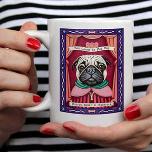 Pug Art (Fawn) "Saint of Snorters" 15 oz. White Mug