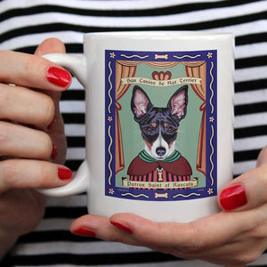 Rat Terrier Art "Saint of Rascals" 15 oz. White Mug