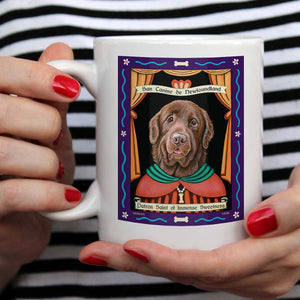 Newfoundland Art (Brown) "Saint of Immense Sweetness" 15 oz. White Mug