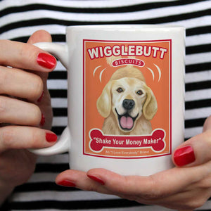 Golden Retriever Art "Wigglebutt Biscuits" 15 oz. White Mug