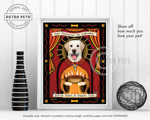 Labrador Retriever Art - Yellow "Patron Saint of Supper Time" Art Print by Krista Brooks