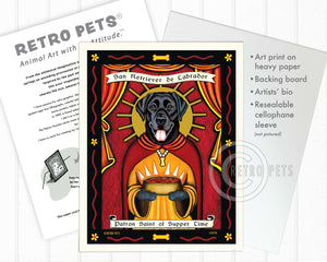 Labrador Retriever Art "Patron Saint of Supper Time" Art Print by Krista Brooks
