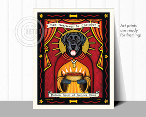 Labrador Retriever Art "Patron Saint of Supper Time" Art Print by Krista Brooks