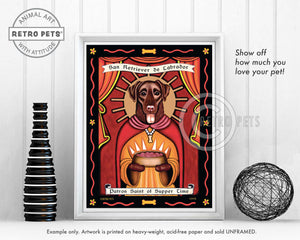 Labrador Retriever Art - Chocolate "Patron Saint of Supper Time" Art Print by Krista Brooks