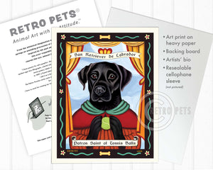 Labrador Retriever Art "Patron Saint of Tennis Balls" Art Print by Krista Brooks
