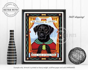 Labrador Retriever Art "Patron Saint of Tennis Balls" Art Print by Krista Brooks