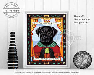 Labrador Retriever Art "Patron Saint of Tennis Balls" Art Print by Krista Brooks