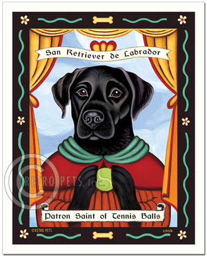 Labrador Retriever Art "Patron Saint of Tennis Balls" Art Print by Krista Brooks