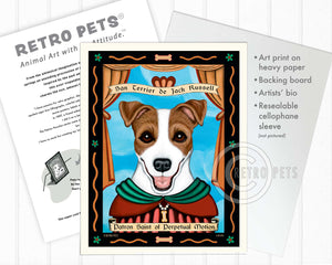 Jack Russell Art "Patron Saint of Perpetual Motion" Art Print by Krista Brooks