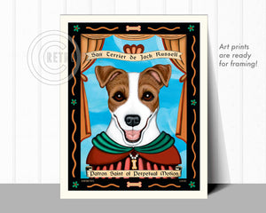 Jack Russell Art "Patron Saint of Perpetual Motion" Art Print by Krista Brooks
