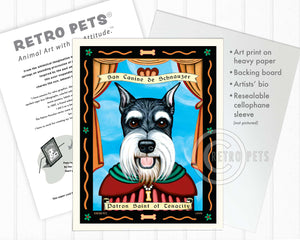 Schnauzer Art "Patron Saint of Tenacity" Art Print by Krista Brooks