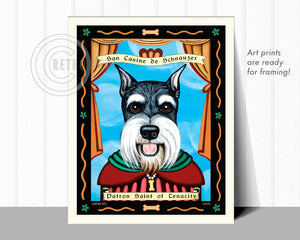 Schnauzer Art "Patron Saint of Tenacity" Art Print by Krista Brooks