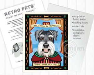 Schnauzer Art - Uncropped "Patron Saint of Tenacity" Art Print by Krista Brooks