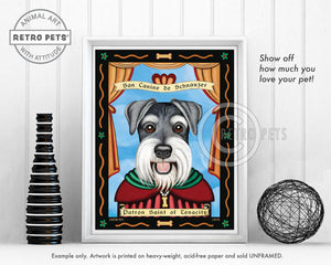 Schnauzer Art - Uncropped "Patron Saint of Tenacity" Art Print by Krista Brooks