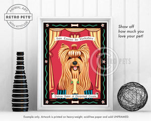 Yorkshire Terrier Art - Show-cut "Saint of Perpetual Treats" Art Print by Krista Brooks