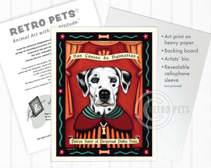 Dalmatian Art - Blue Eyes "Patron Saint of Polka Dots" Art Print by Krista Brooks