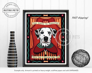 Dalmatian Art - Blue Eyes "Patron Saint of Polka Dots" Art Print by Krista Brooks