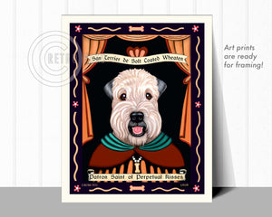 Wheaten Terrier Art "Saint of Perpetual Kisses" Art Print by Krista Brooks