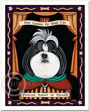 Shih-Tzu Art "Saint of Ankle Spunk" Patron Pooch Art Print by Krista Brooks