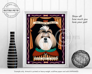 Shih-Tzu Art - Blonde & White "Saint of Ankle Spunk" Art Print by Krista Brooks