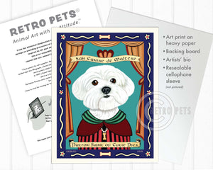 Maltese Art "Patron Saint of Cutie Pies" Art Print by Krista Brooks