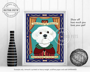 Maltese Art "Patron Saint of Cutie Pies" Art Print by Krista Brooks