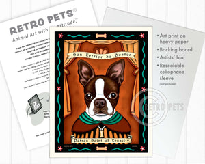 Boston Terrier Prints | Patron Saint Prints | Retro Pets Art