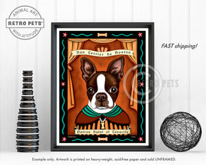 Boston Terrier Prints | Patron Saint Prints | Retro Pets Art