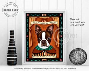Boston Terrier Prints | Patron Saint Prints | Retro Pets Art