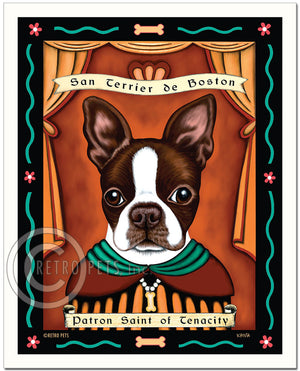 Boston Terrier Prints | Patron Saint Prints | Retro Pets Art
