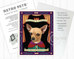 Chihuahua Art Prints - Patron Saint of the Napoleonic | Retro Pets Art