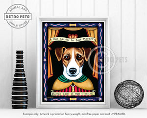 Jack Russell Art "Patron Saint of Hall Monitors" Art Print by Krista Brooks