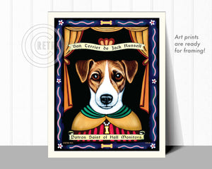 Jack Russell Art "Patron Saint of Hall Monitors" Art Print by Krista Brooks