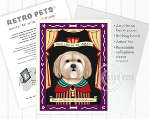 Lhasa Apso Art "Patron Saint of Disobedience" Art Print by Krista Brooks